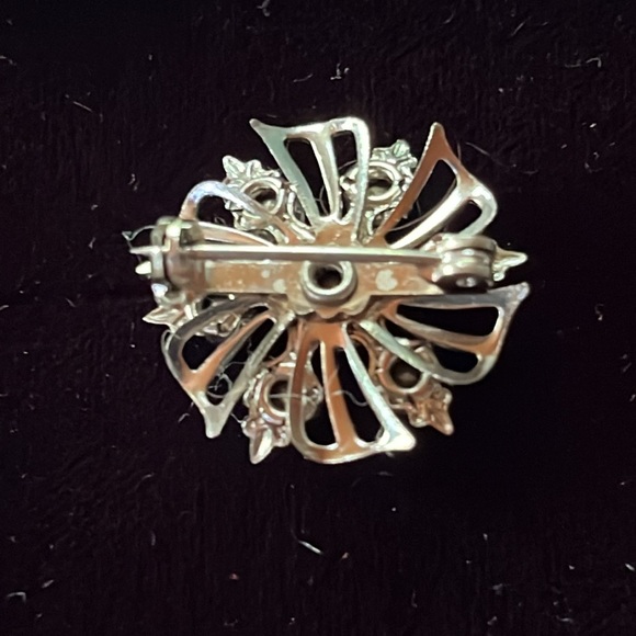 Vintage Blue Rhinestone Snowflake Brooch - Picture 3 of 4